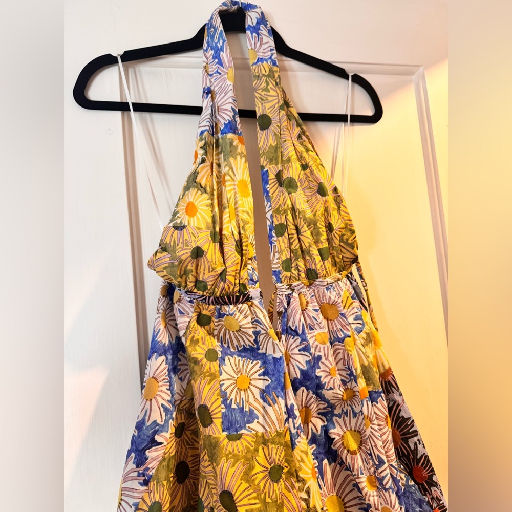 Zara Blue and Yellow Patterned top - NWT Zara perfect for Italian summer